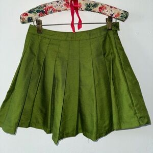 pleated mini skirt